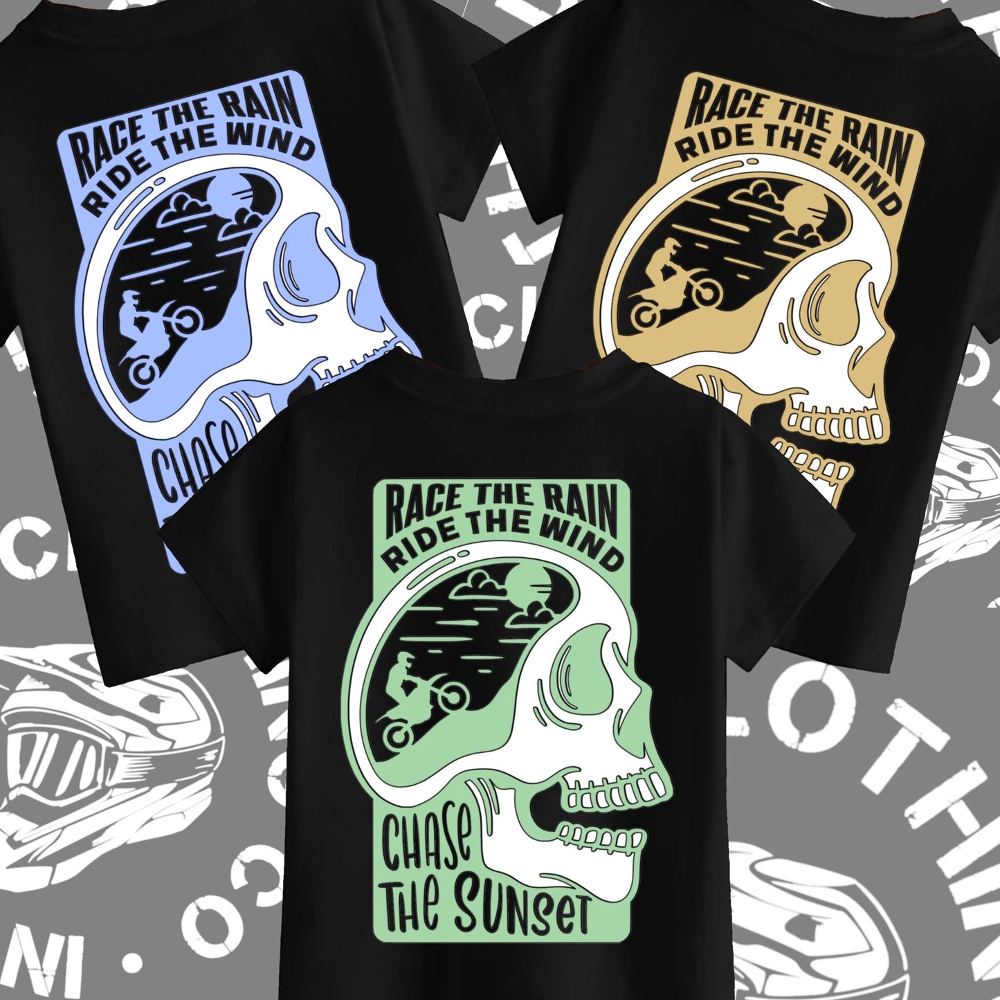 Race the rain pastel print (any bike)