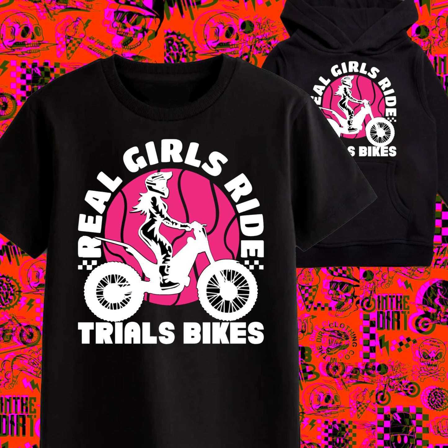 Girls trials bike T-shirt hoodie print