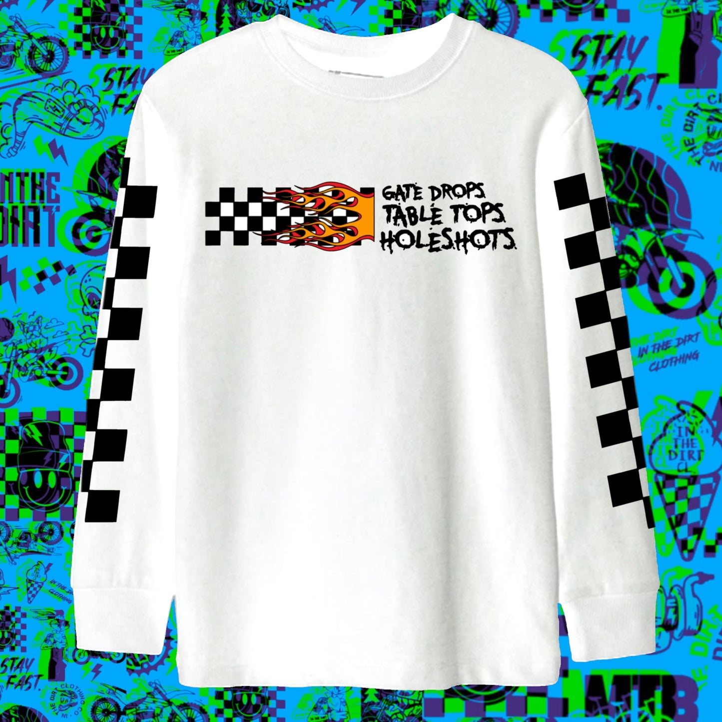 Flaming holeshot cosy tee