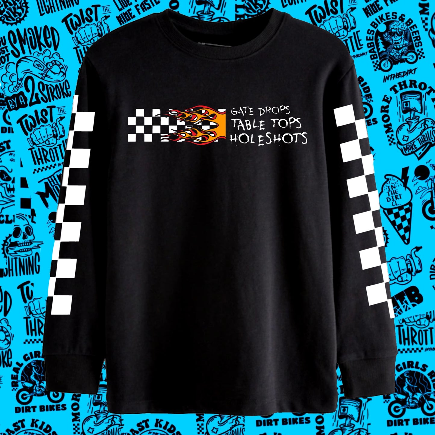 Flaming holeshot cosy tee