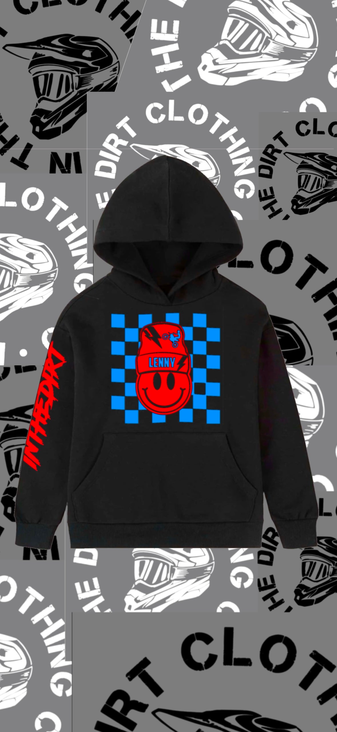 Checkered beanie smiley print