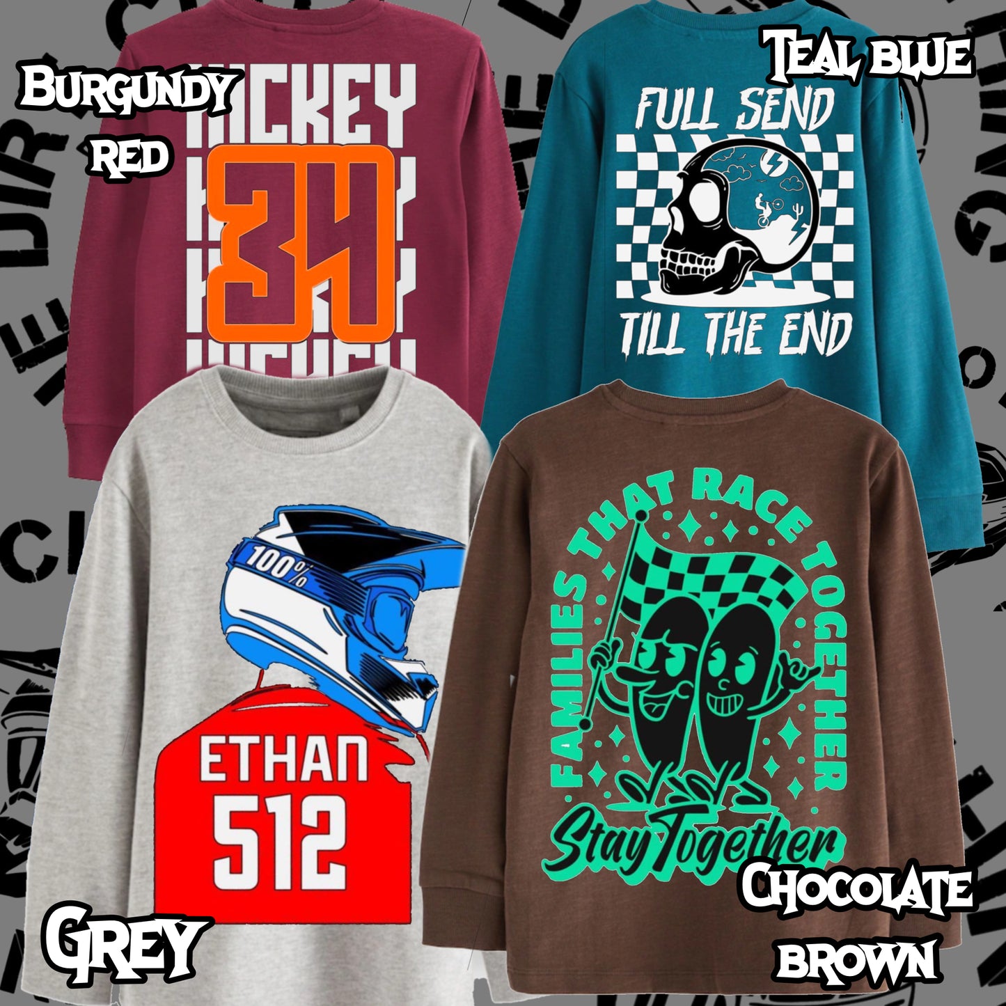 Long sleeved T-shirt - any design - any colour