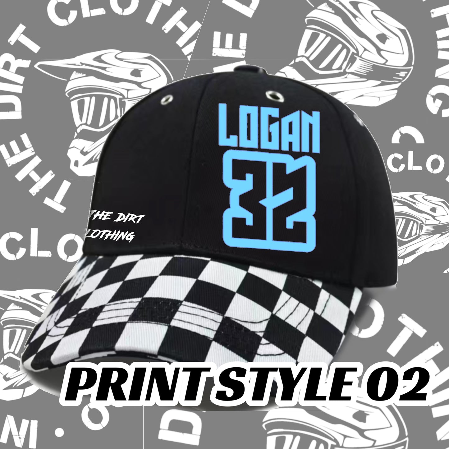 Black and white checkered cap hat