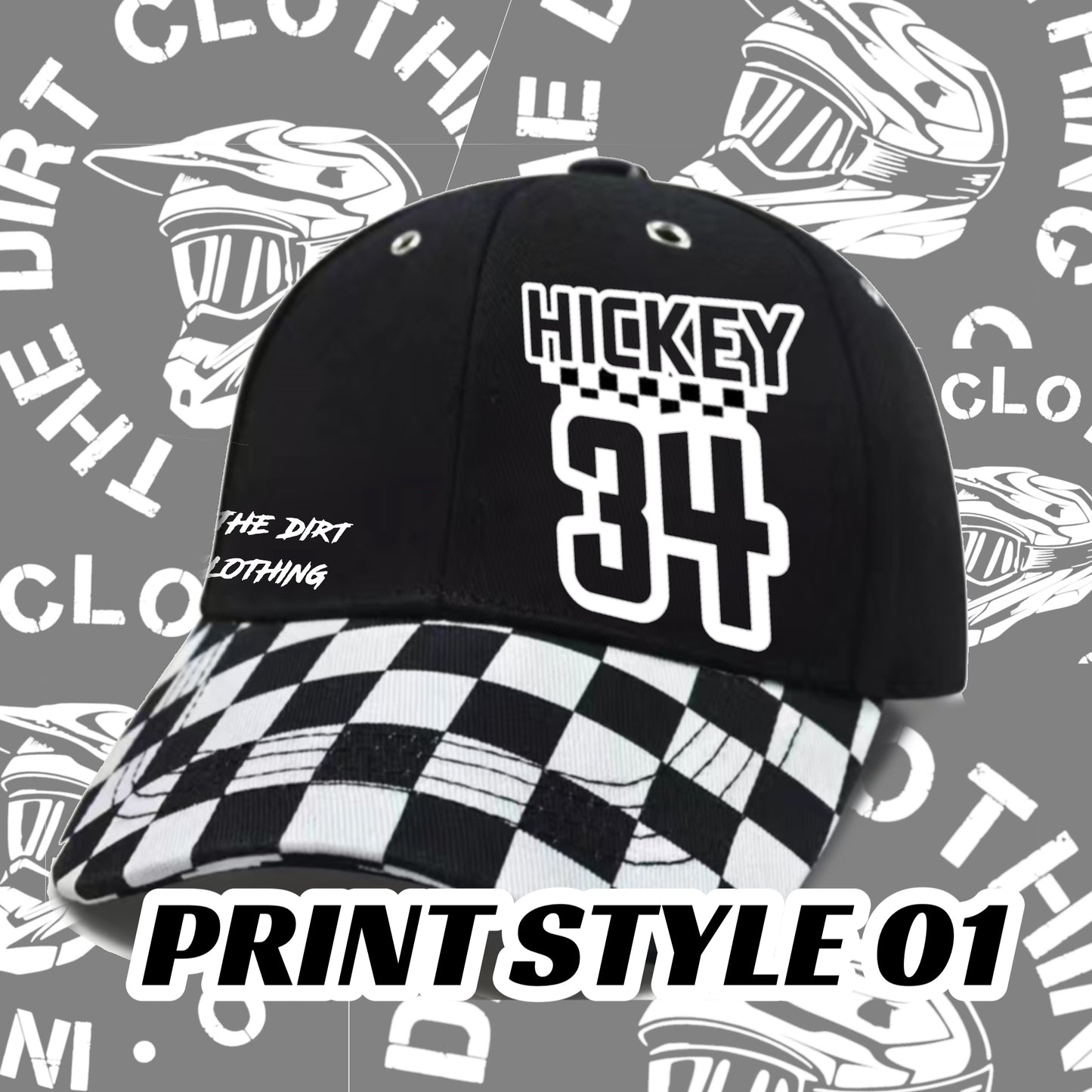 Black and white checkered cap hat