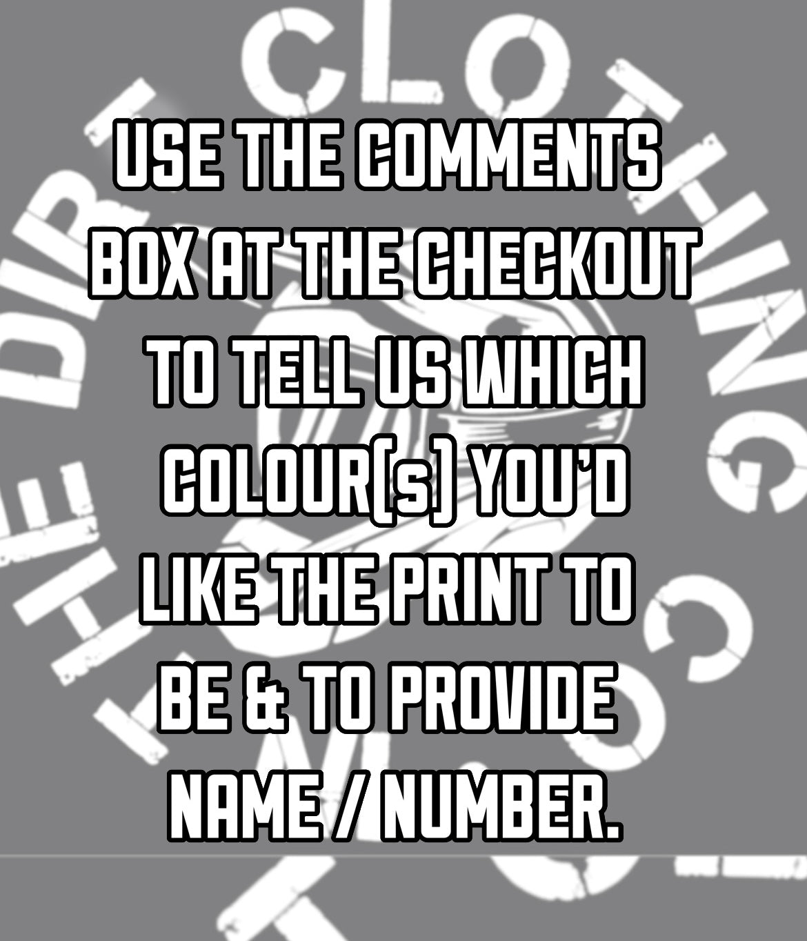 Two-tone custom name and number print