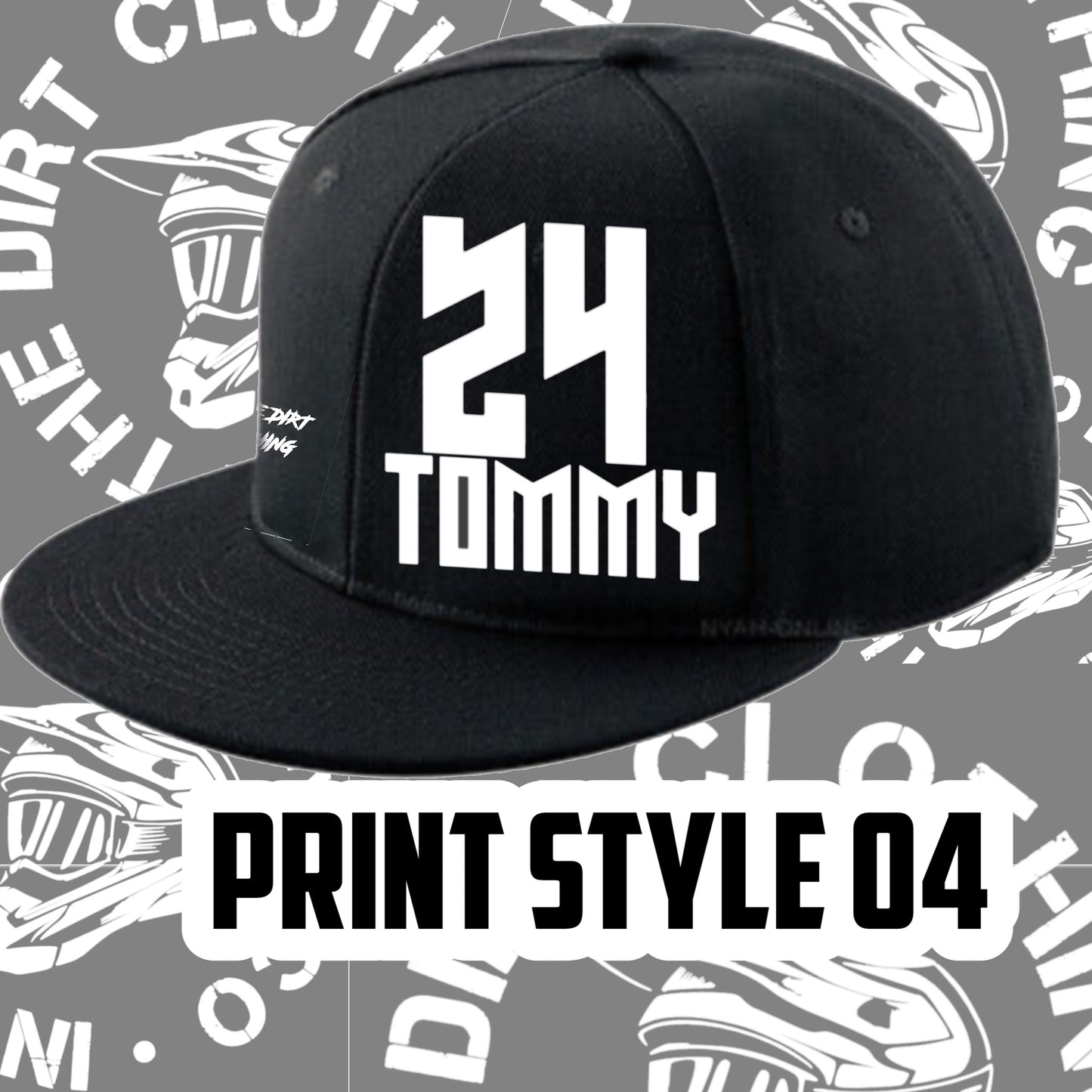 All black snap back hat