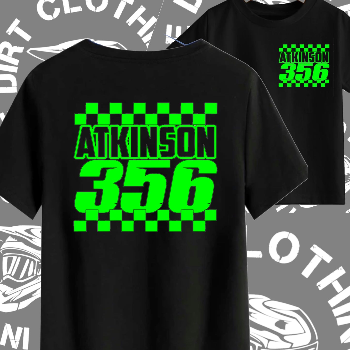 Check name and number custom tee