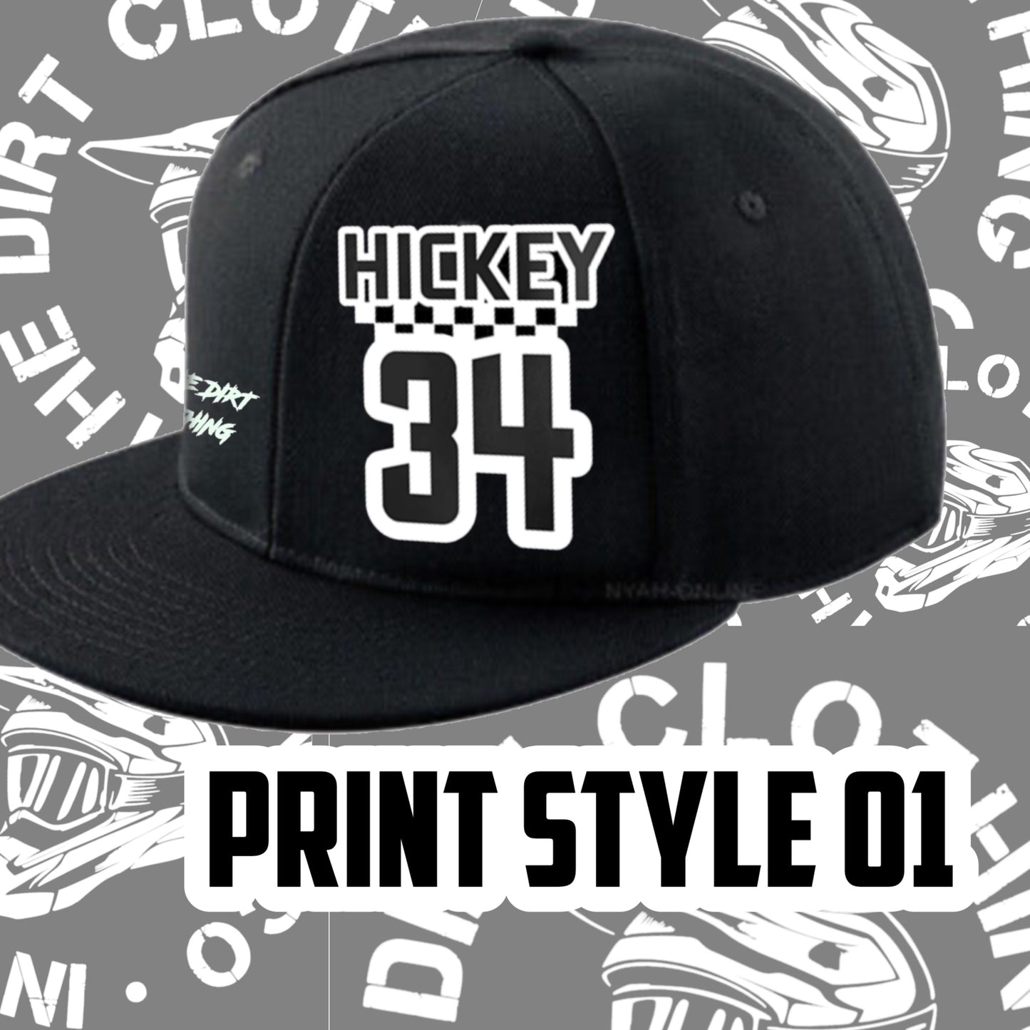 All black snap back hat ADULTS