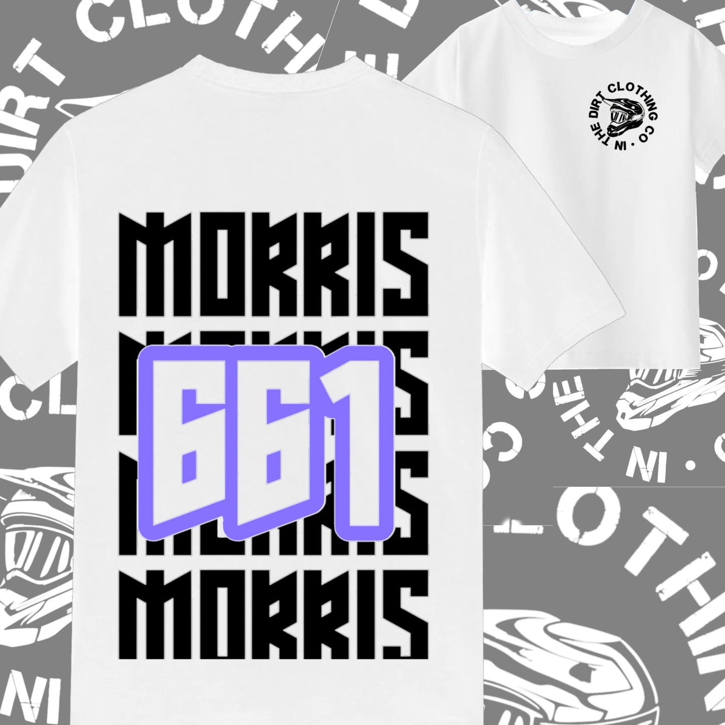 Two-tone custom name and number print