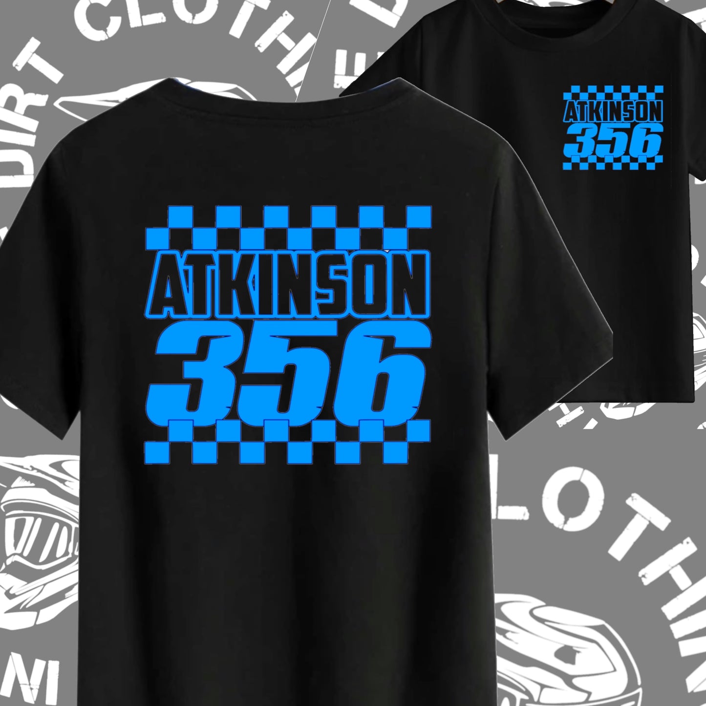 Check name and number custom tee
