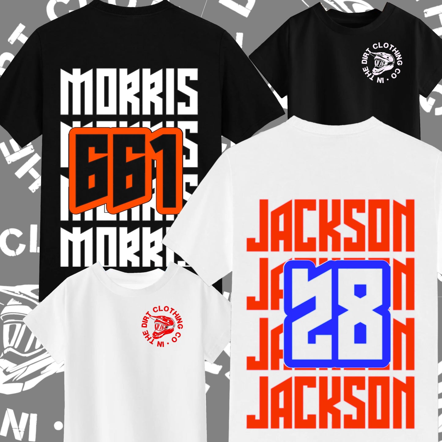 Two-tone custom name and number print