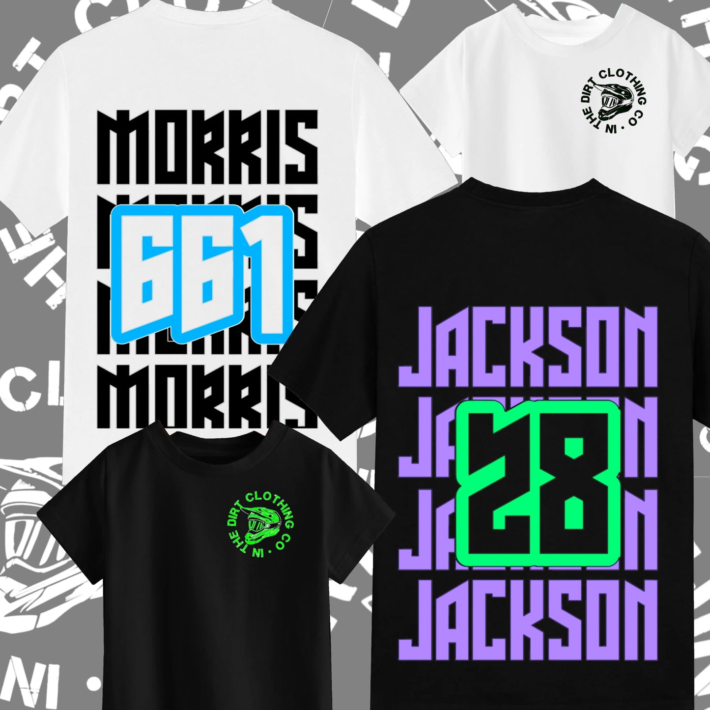 Two-tone custom name and number print