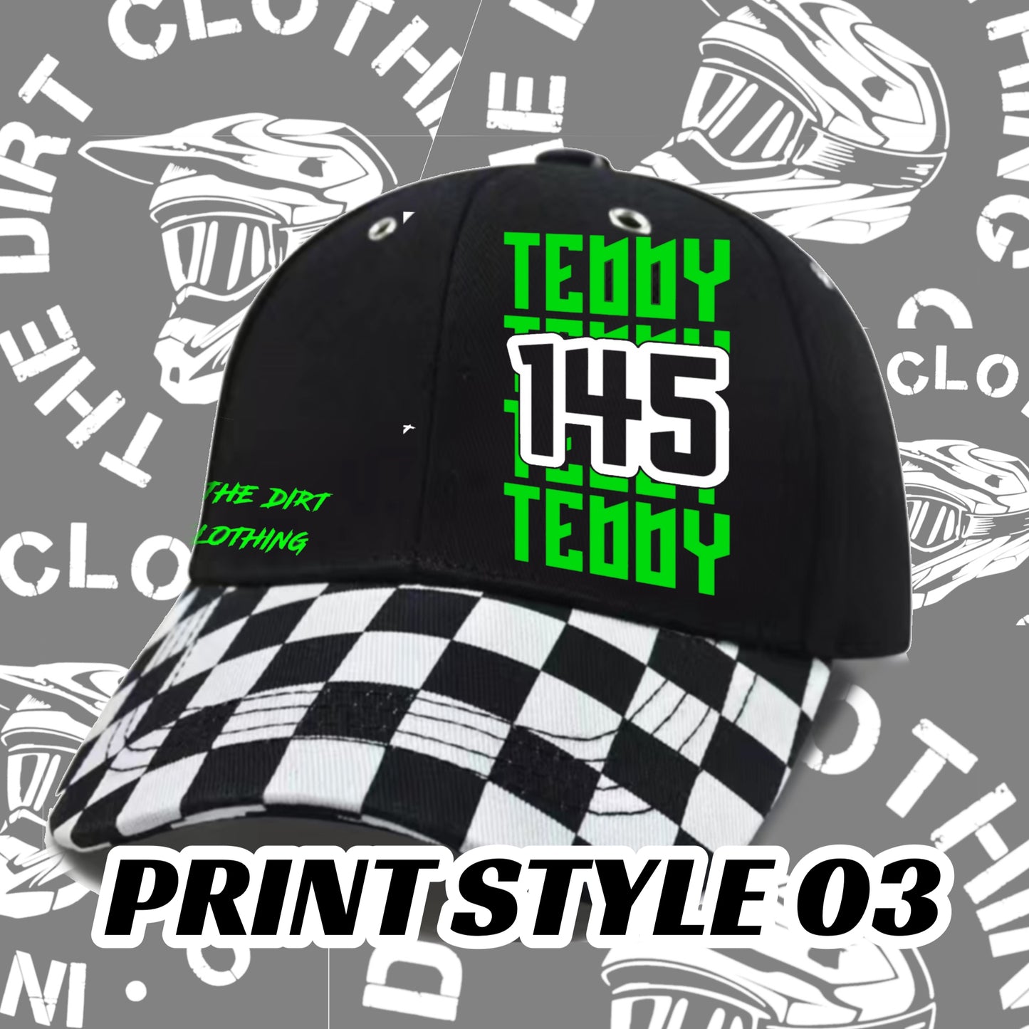 Black and white checkered cap hat