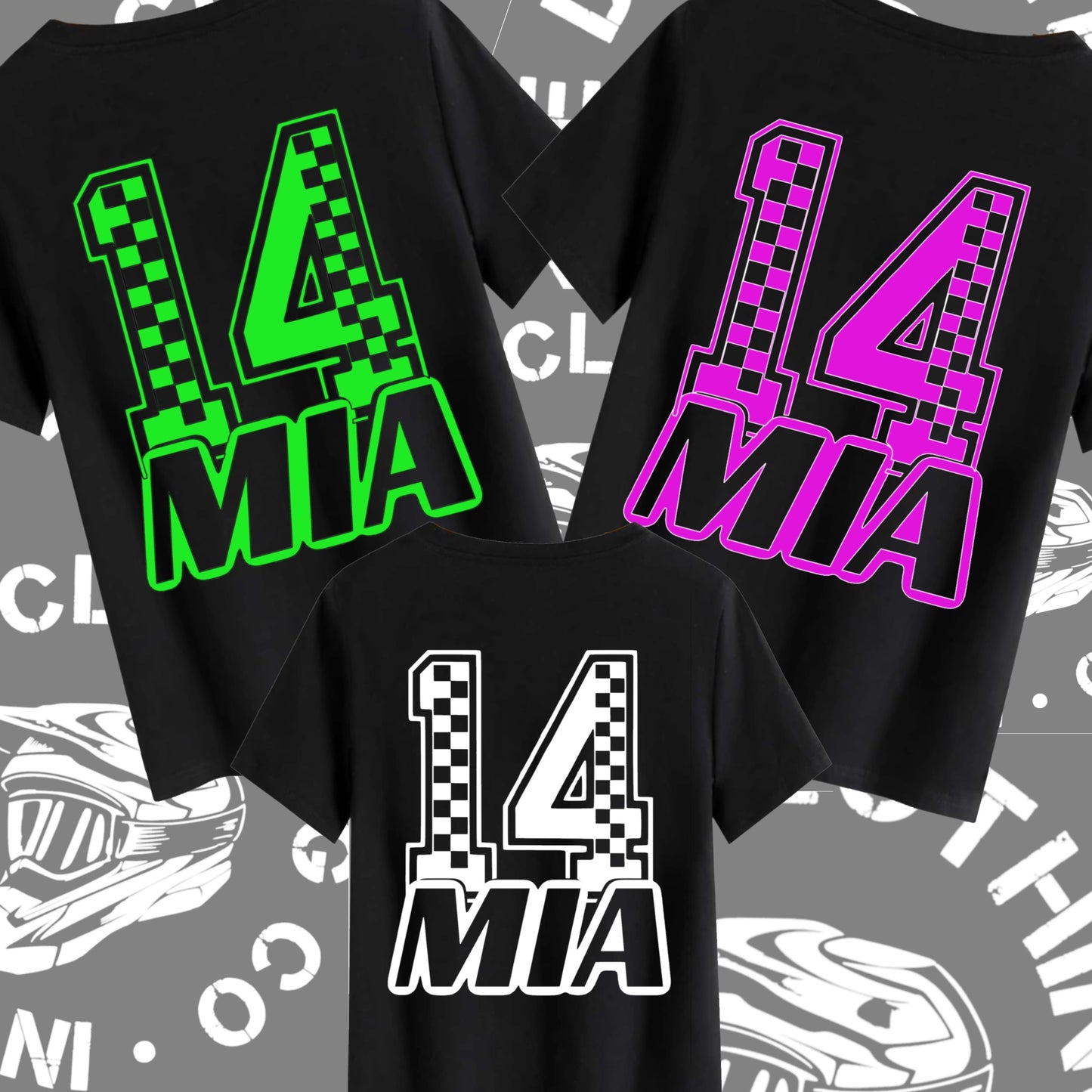 Custom checkered name and number girls print