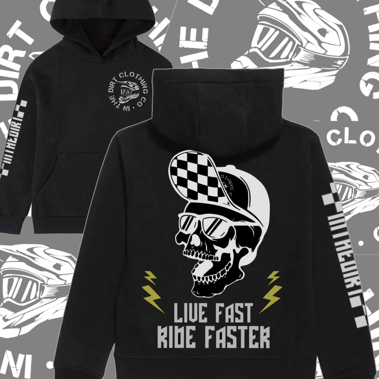 Live fast, ride faster print - metallic silver & gold. Read description ⬇️