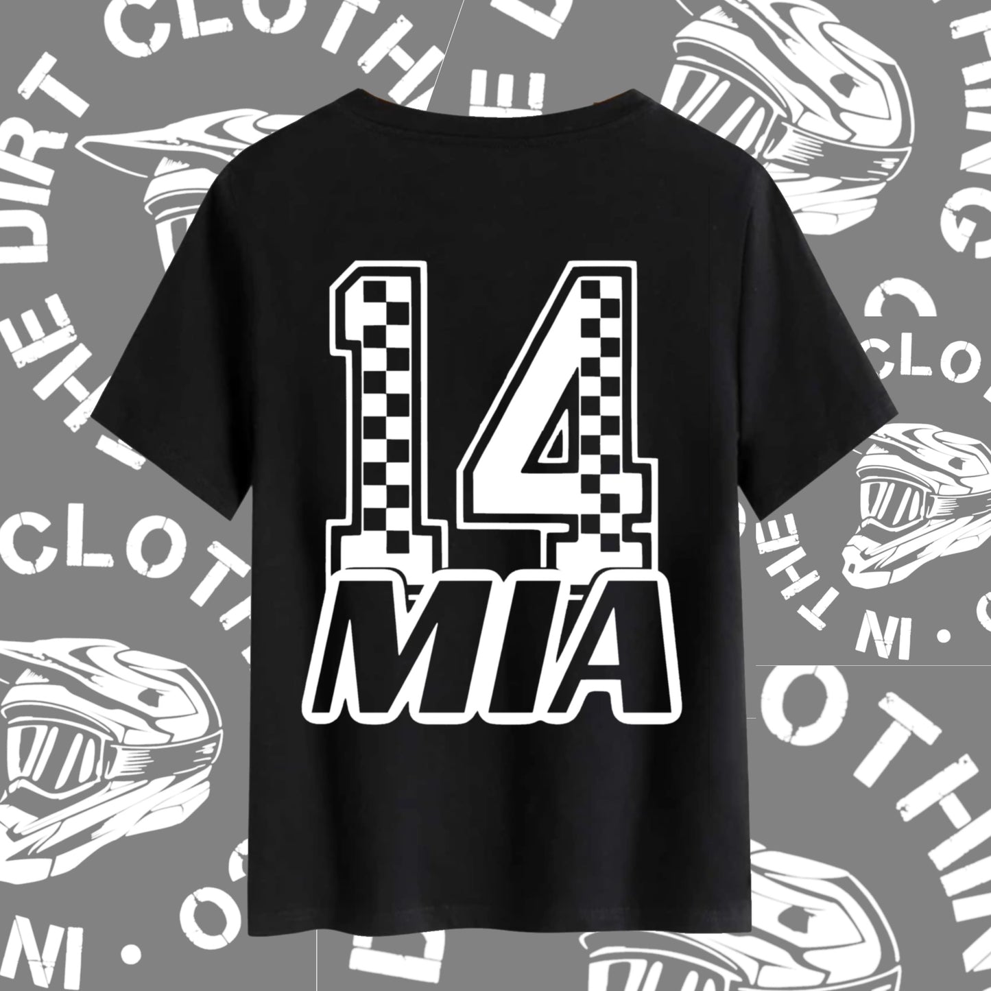 Custom checkered name & number print