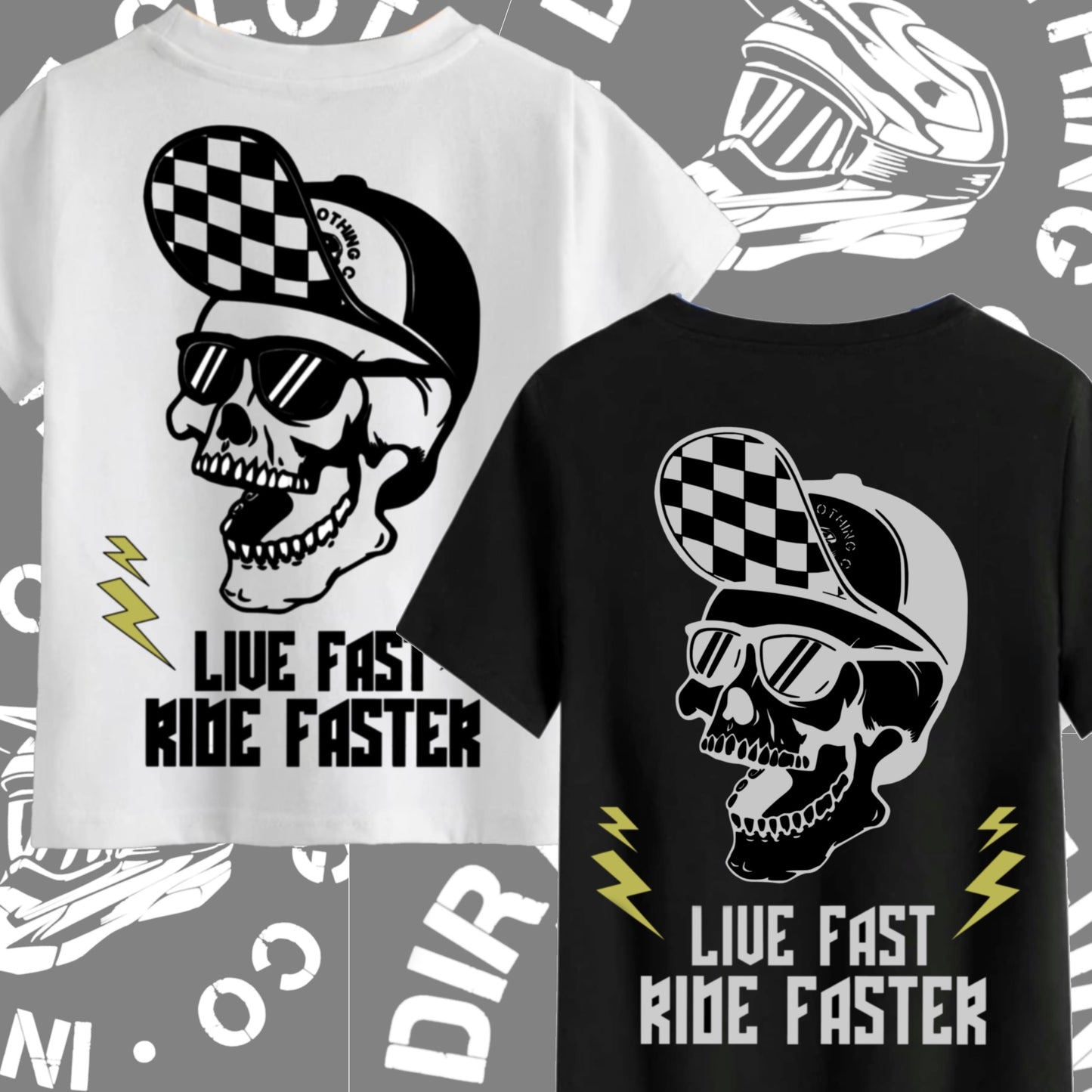 Live fast, ride faster print - metallic silver & gold. Read description ⬇️