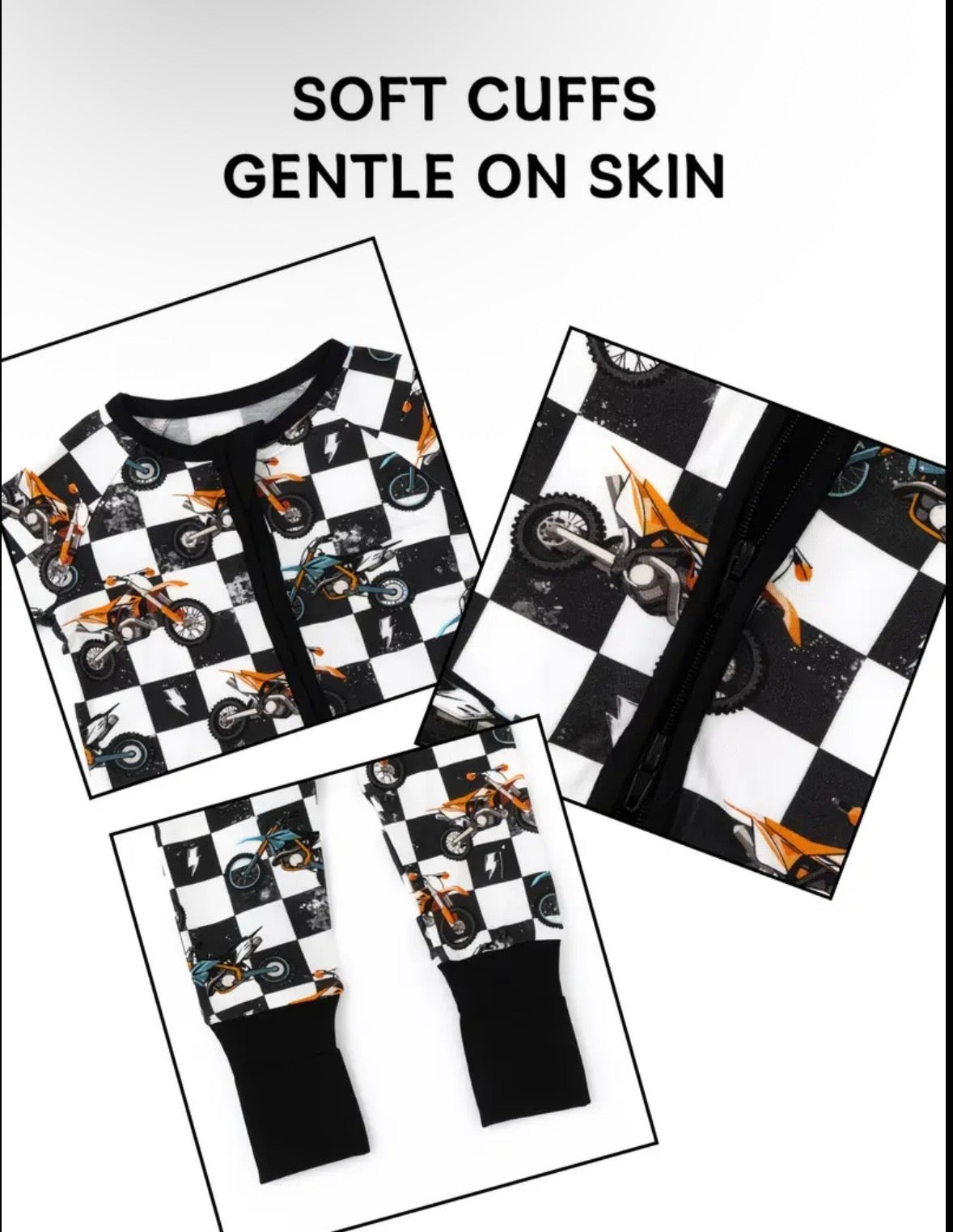 Babygrow zip moto romper