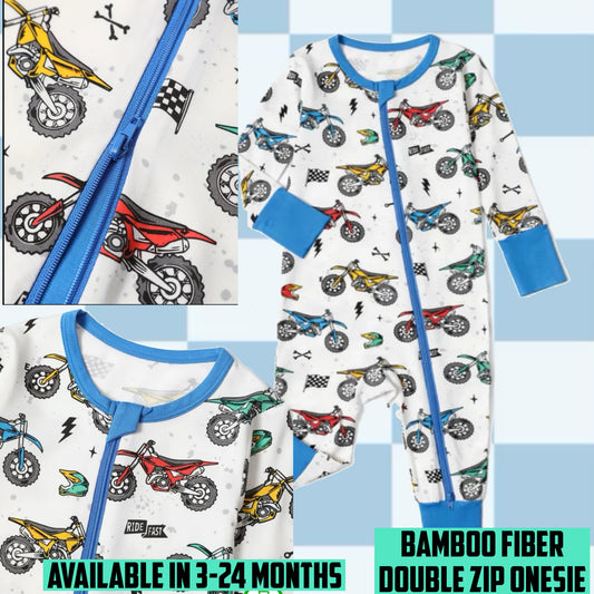 Motocross romper double zip suit