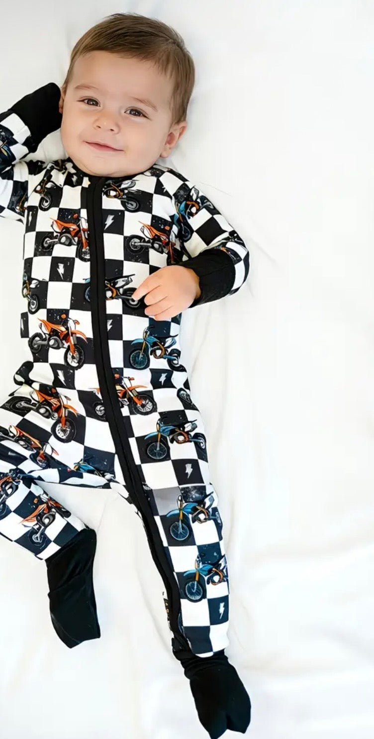 Babygrow zip moto romper