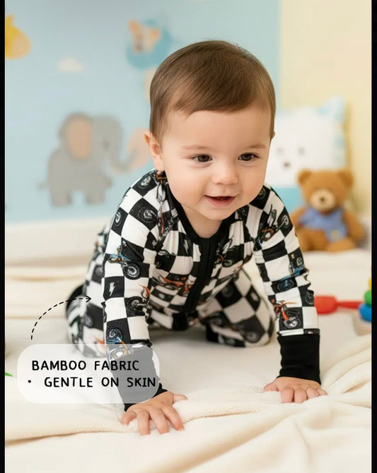 Babygrow zip moto romper