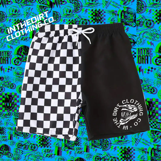 Checkered swim shorts