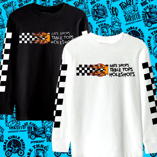 Flaming holeshot cosy tee