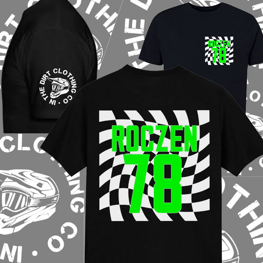 Checkered square custom name tee