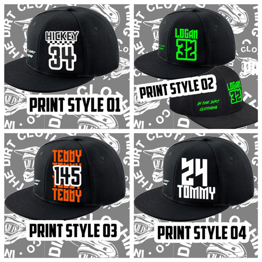 All black snap back hat ADULTS