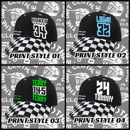 Black and white checkered cap hat