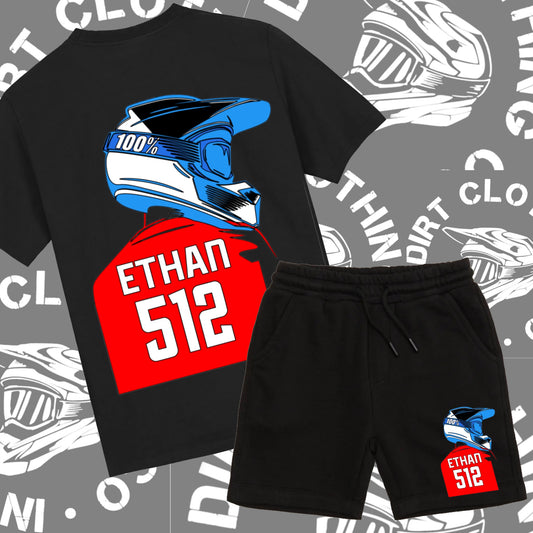 Custom rider shorts & tee set (also sold separately)