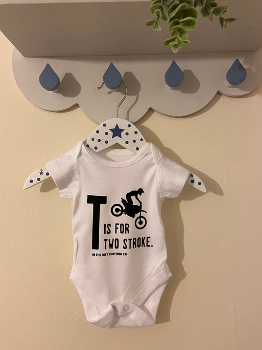 motorbike baby vest - T is for two stroke