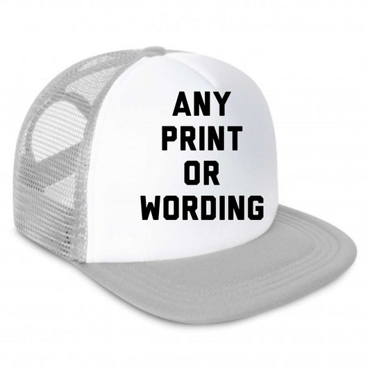 Design your own trucker mesh cap hat - grey. READ DESCRIPTION.