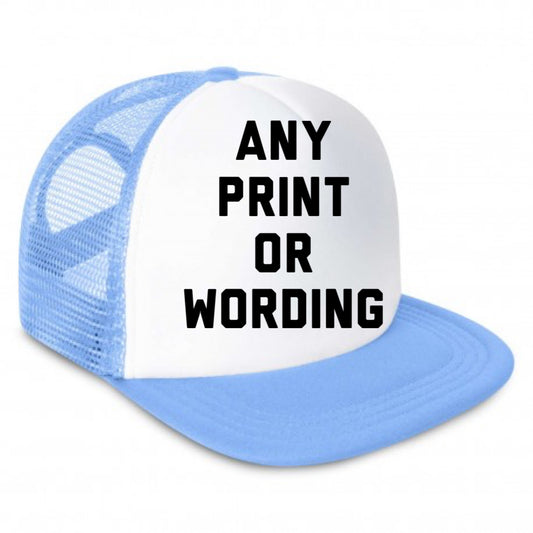 Design your own Trucker mesh cap hat - blue. READ DESCRIPTION.