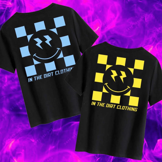 Checkered smiley tee