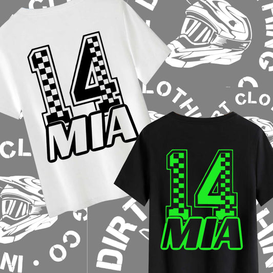 Custom checkered name & number print