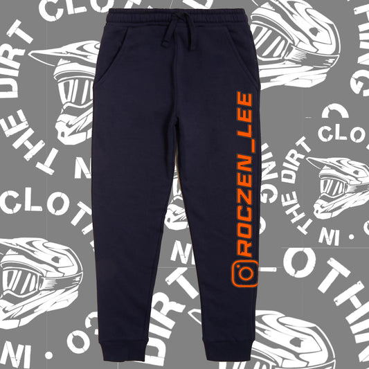 Personalised name & race number navy joggers