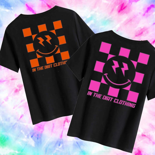 Checkered smiley tee