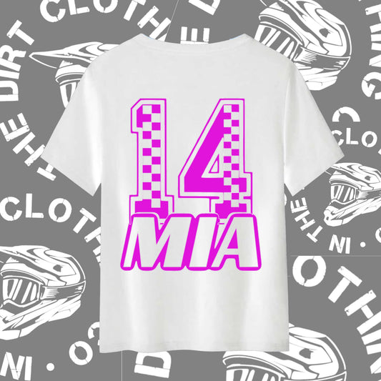 Custom checkered name and number girls print