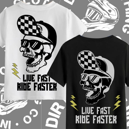Live fast, ride faster print - metallic silver & gold. Read description ⬇️
