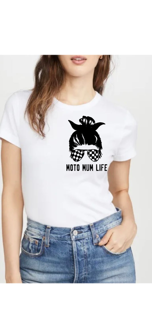 Moto mum bun print