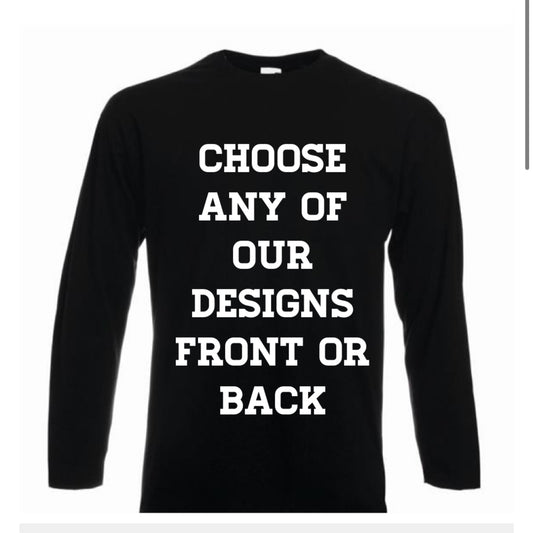 MENS LONG SLEEVED BLACK TEE