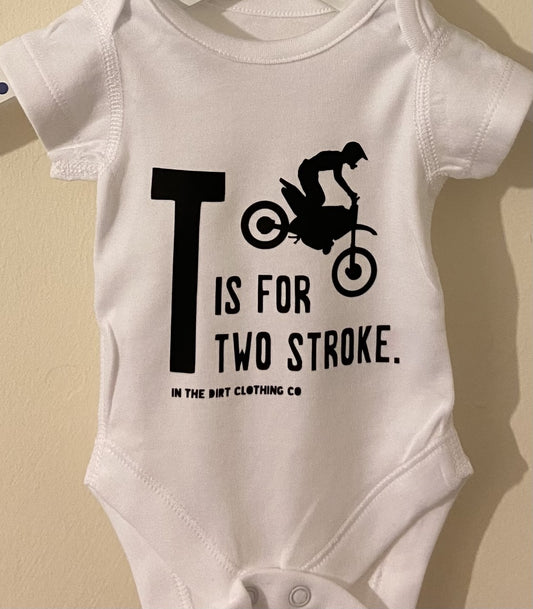 motorbike baby vest - T is for two stroke